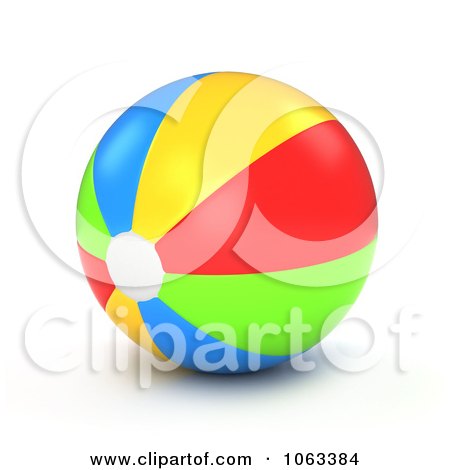 Clipart 3d Vibrant Beach Ball - Royalty Free CGI Illustration by BNP Design Studio