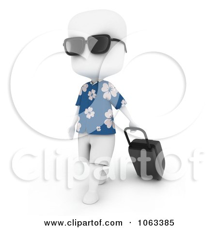 Clipart 3d Ivory Man Traveling - Royalty Free CGI Illustration by BNP Design Studio