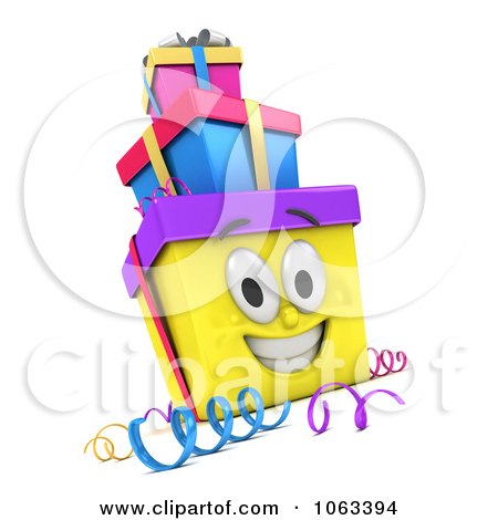 Clipart 3d Birthday Gift Tower Character - Royalty Free CGI Illustration by BNP Design Studio