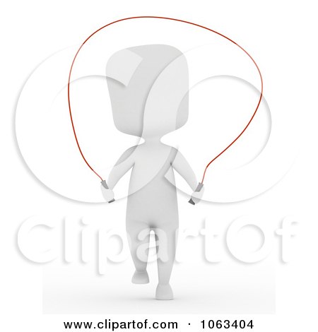Clipart 3d Ivory Man Jump Roping - Royalty Free CGI Illustration by BNP Design Studio