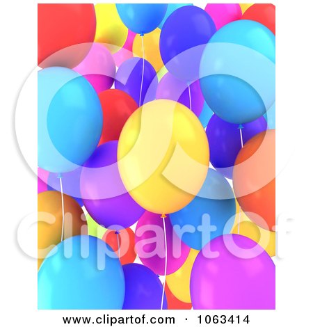 Clipart 3d Party Balloons - Royalty Free CGI Illustration by BNP Design Studio