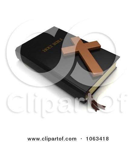 Clipart 3d Holy Bible And Cross - Royalty Free CGI Illustration by BNP Design Studio