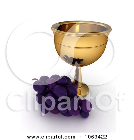 Clipart 3d Grapes And Chalice - Royalty Free CGI Illustration by BNP Design Studio