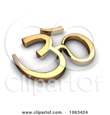 Clipart 3d Gold Hindu Symbol - Royalty Free CGI Illustration by BNP Design Studio