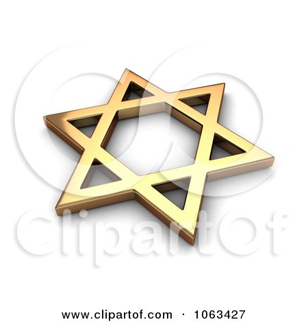 Clipart 3d Gold Judaism Star - Royalty Free CGI Illustration by BNP Design Studio