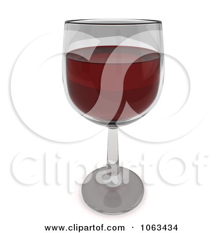 Clipart 3d Red Wine In A Glass - Royalty Free CGI Illustration by BNP Design Studio