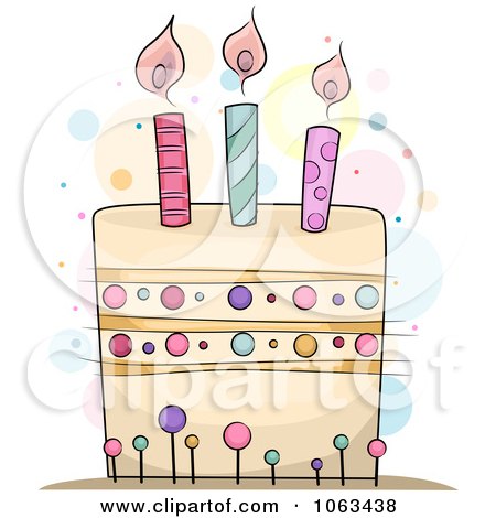 Clipart Polka Dot Birthday Cake - Royalty Free Vector Illustration by BNP Design Studio