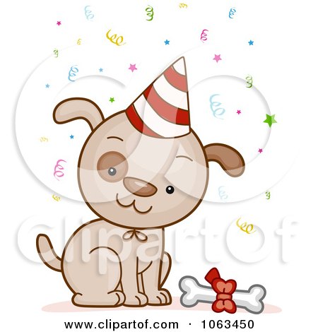 Clipart Birthday Dog - Royalty Free Vector Illustration by BNP Design Studio
