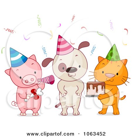 Clipart Birthday Party Animals - Royalty Free Vector Illustration by BNP Design Studio