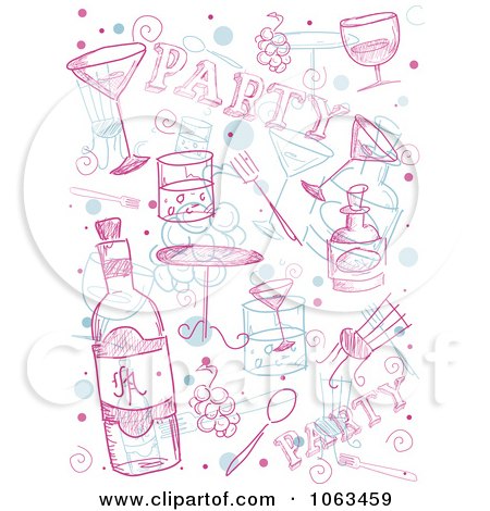 Clipart Party Doodle Collage - Royalty Free Vector Illustration by BNP Design Studio