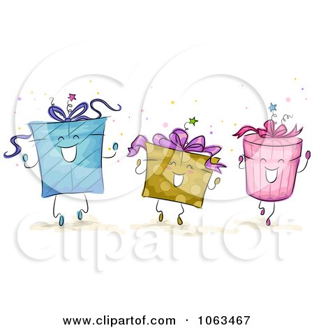 Clipart Birthday Gift Characters - Royalty Free Vector Illustration by BNP Design Studio