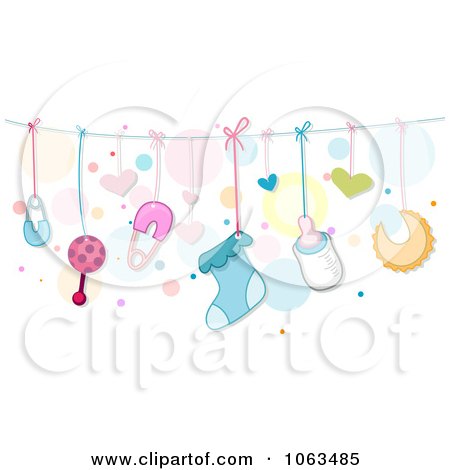 Clipart Border Of Baby Things And Dots - Royalty Free Vector Illustration by BNP Design Studio