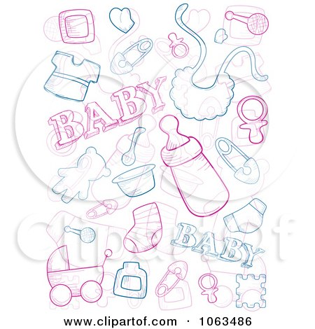 Clipart Baby Doodle Collage - Royalty Free Vector Illustration by BNP Design Studio