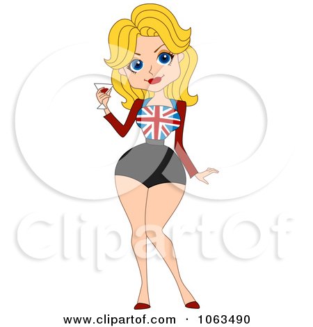 Clipart British Pinup Woman - Royalty Free Vector Illustration by BNP Design Studio