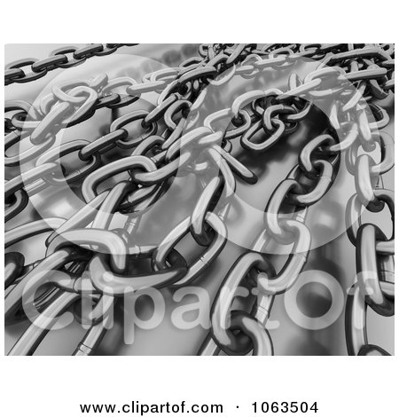 Clipart Background Of Linked Chains 2 - Royalty Free CGI Illustration by KJ Pargeter