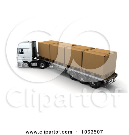 Clipart 3d Boxes On A Big Rig - Royalty Free CGI Illustration by KJ Pargeter