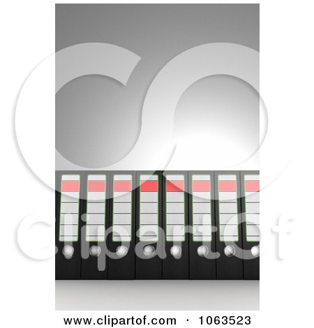 Clipart 3d Archival Ring Binders In A Row 2 - Royalty Free CGI Illustration by stockillustrations
