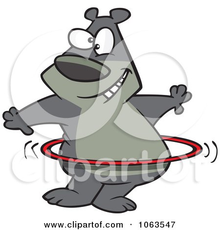 Clipart Hula Hooping Bear - Royalty Free Vector Illustration by toonaday