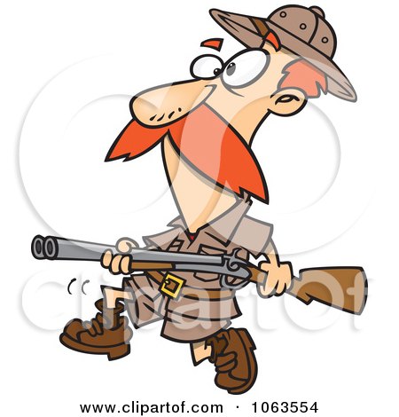 Clipart Big Game Hunter With A Rifle - Royalty Free Vector Illustration by toonaday