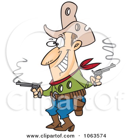 Clipart Shot Cowboy - Royalty Free Vector Illustration by toonaday