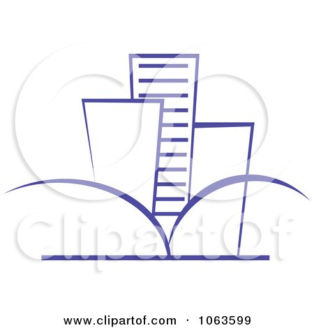 Clipart Blue Skyscraper Logo 36 - Royalty Free Vector Illustration by Vector Tradition SM