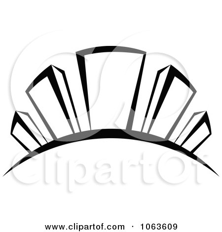 Clipart Black And White Skyscraper Logo 2 - Royalty Free Vector Illustration by Vector Tradition SM