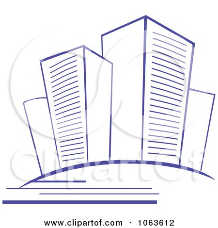 Clipart Blue Skyscraper Logo 40 - Royalty Free Vector Illustration by Vector Tradition SM
