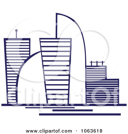 Clipart Blue Skyscraper Logo 33 - Royalty Free Vector Illustration by Vector Tradition SM