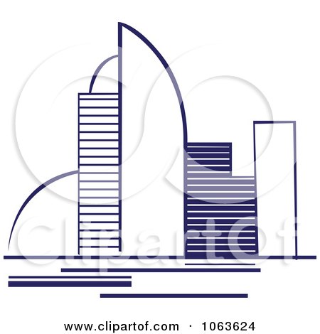 Clipart Blue Skyscraper Logo 32 - Royalty Free Vector Illustration by Vector Tradition SM
