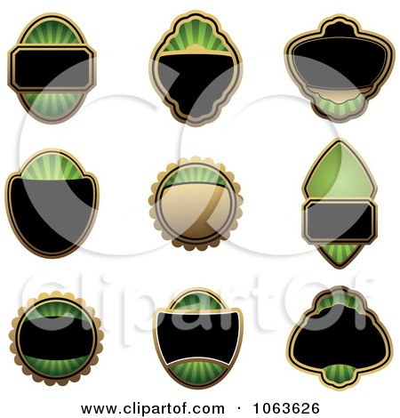 Clipart Blank Green Labels Digital Collage 3 - Royalty Free Vector Illustration by Vector Tradition SM