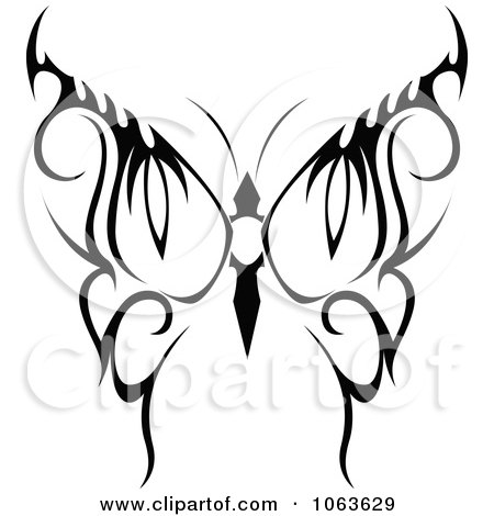 Clipart Black Tribal Butterfly 1 - Royalty Free Vector Illustration by Vector Tradition SM