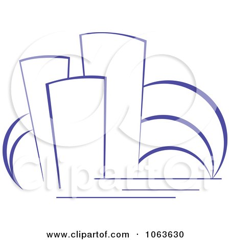 Clipart Blue Skyscraper Logo 41 - Royalty Free Vector Illustration by Vector Tradition SM