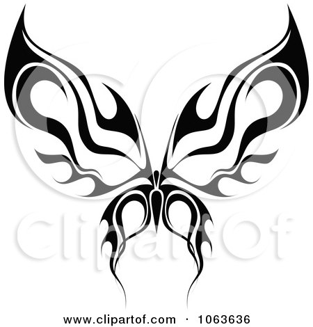 Clipart Black Tribal Butterfly 6 - Royalty Free Vector Illustration by Vector Tradition SM
