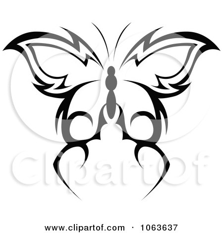 Clipart Black Tribal Butterfly 3 - Royalty Free Vector Illustration by Vector Tradition SM