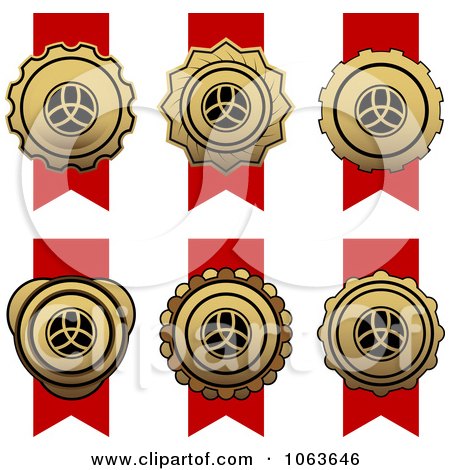 Clipart Ribbon Awards Digital Collage 1 - Royalty Free Vector Illustration by Vector Tradition SM