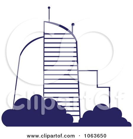 Clipart Blue Skyscraper Logo 30 - Royalty Free Vector Illustration by Vector Tradition SM