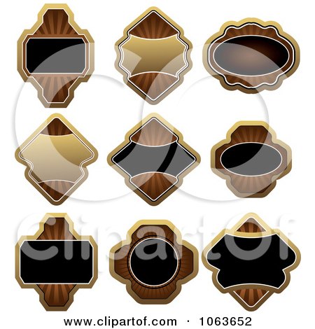 Clipart Blank Gold And Black Labels Digital Collage 7 - Royalty Free Vector Illustration by Vector Tradition SM
