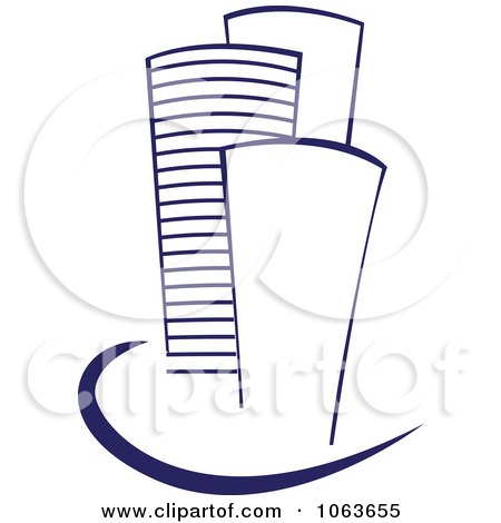 Clipart Blue Skyscraper Logo 34 - Royalty Free Vector Illustration by Vector Tradition SM