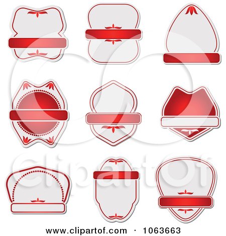 Clipart Blank Red Labels Digital Collage 4 - Royalty Free Vector Illustration by Vector Tradition SM