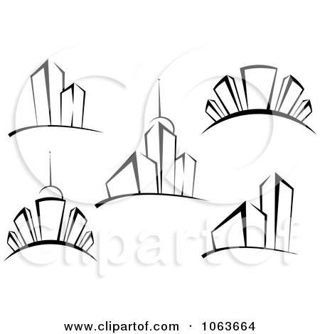 Clipart Black And White Skyscrapers Digital Collage - Royalty Free Vector Illustration by Vector Tradition SM