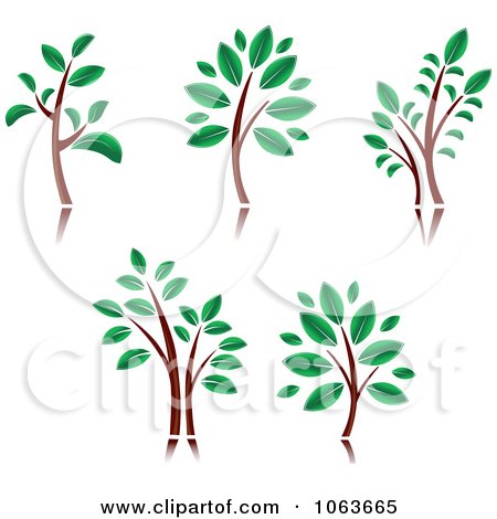 Clipart Trees Digital Collage 8 - Royalty Free Vector Illustration by Vector Tradition SM