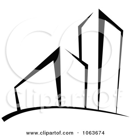 Clipart Black And White Skyscraper Logo 5 - Royalty Free Vector Illustration by Vector Tradition SM
