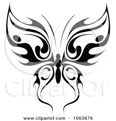 Clipart Black Tribal Butterfly 8 - Royalty Free Vector Illustration by Vector Tradition SM