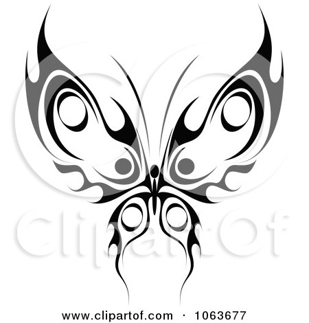 Clipart Black Tribal Butterfly 7 - Royalty Free Vector Illustration by Vector Tradition SM