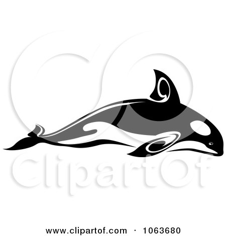 Clipart Tribal Killer Whale Black And White - Royalty Free Vector Illustration by Vector Tradition SM