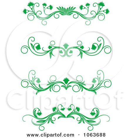 Clipart Green Flourish Borders Digital Collage 14 - Royalty Free Vector Illustration by Vector Tradition SM