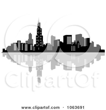 Clipart Waterfront City Skyline 3 - Royalty Free Vector Illustration by Vector Tradition SM
