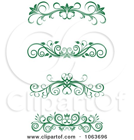 Clipart Green Flourish Borders Digital Collage 13 - Royalty Free Vector Illustration by Vector Tradition SM