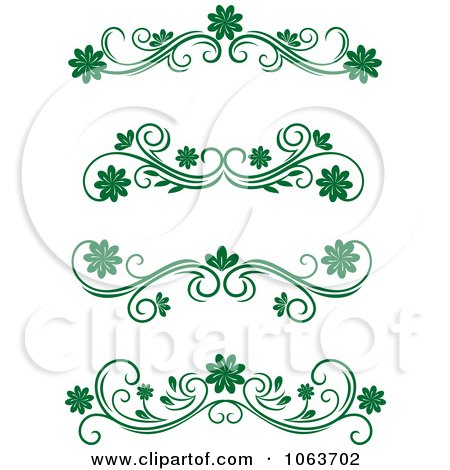 Clipart Green Flourish Borders Digital Collage 15 - Royalty Free Vector Illustration by Vector Tradition SM