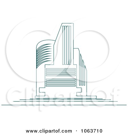 Clipart Teal Skyscraper Logo 1 - Royalty Free Vector Illustration by Vector Tradition SM